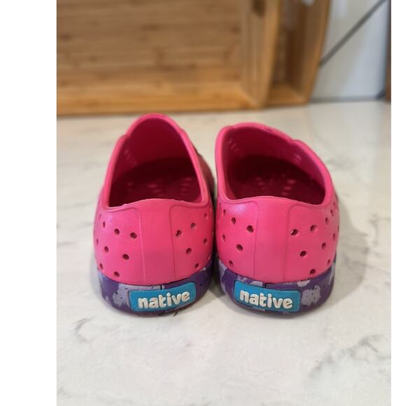 Native pink purple marbled shoes water shoes size C9 summer play vacation - Picture 5 of 7